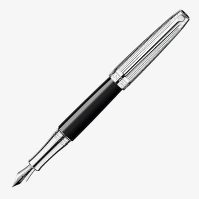 Caran d'Ache Léman Fountain Pen - Bi-Colour Black Lacquer Rhodium Trim