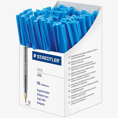 Staedtler Staedtler 430 Stick Ballpoint Pen - Medium - Blue - Box of 50