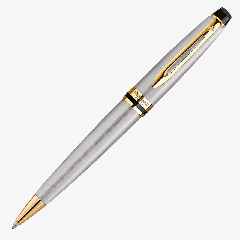 Waterman Waterman Expert Ballpoint Pen - Stainless Steel Gold Trim