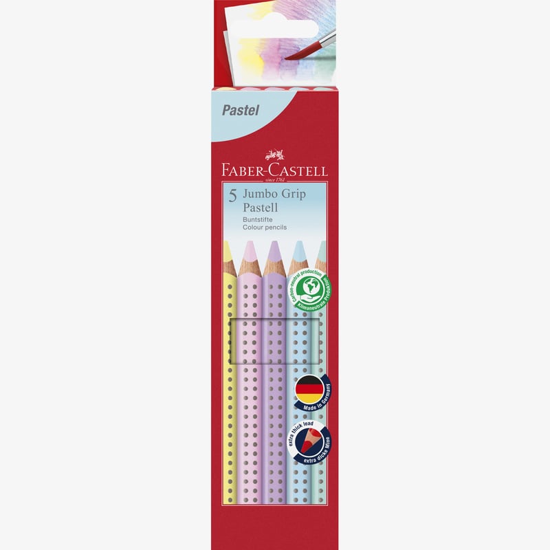 Faber-Castell Faber-Castell Jumbo Grip Colouring Pencil - Pastel (Box of 5)