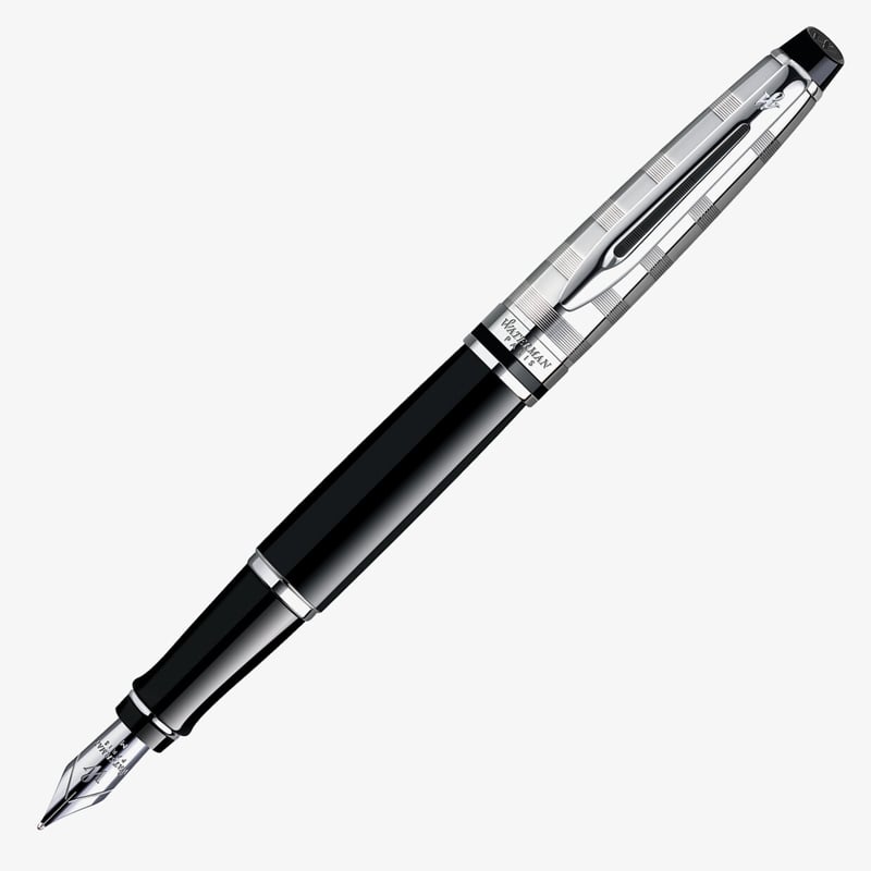 Waterman Waterman Expert Fountain Pen - Deluxe Black Chrome Trim
