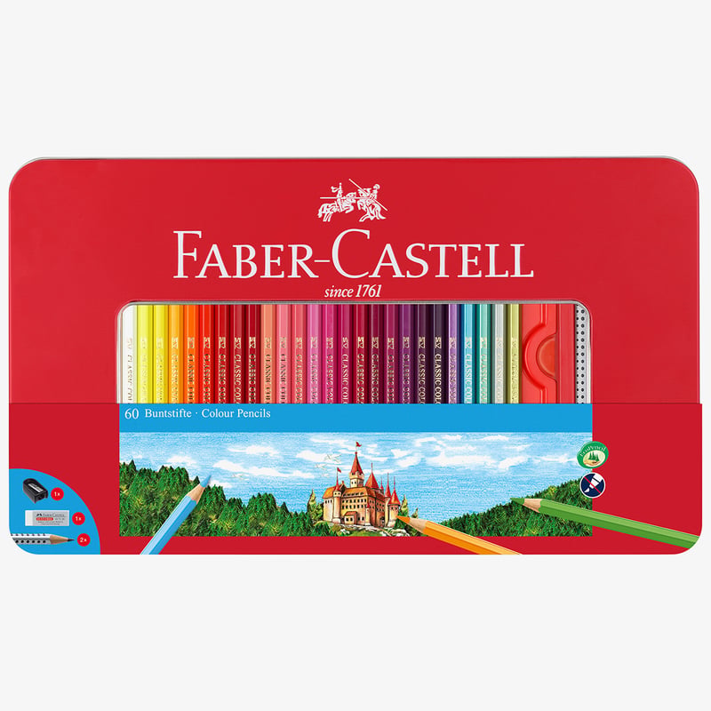 Faber-Castell Faber-Castell Hexagonal Colouring Pencils - Assorted Colours (Tin of 60)
