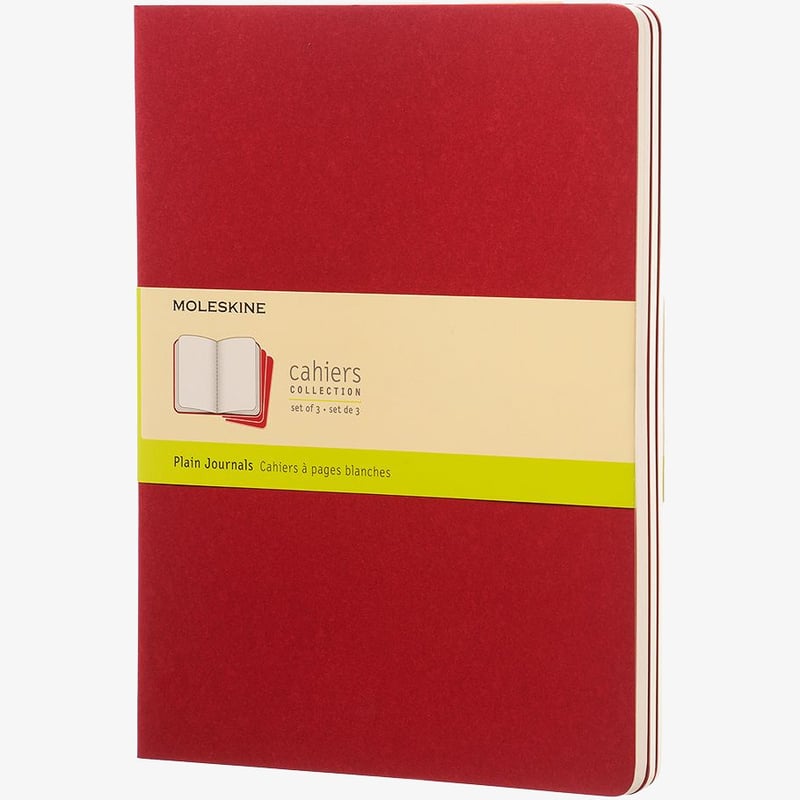 Moleskine Moleskine Cahier Extra Large Journal - Plain - Set of 3  - Assorted