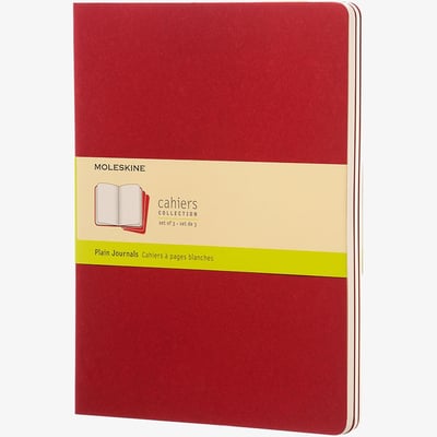 Moleskine Cahier Extra Large Journal - Plain - Set of 3  - Assorted