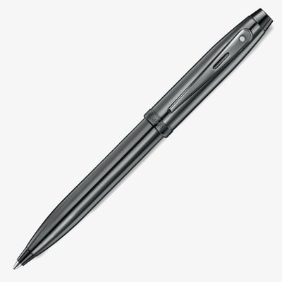 Sheaffer 100 Ballpoint Pen - Ionic Shiny Dark Grey Gunmetal with PVD Trim