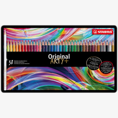 STABILO Original Colouring Pencils - ARTY - Assorted Colours (Tin of 38)