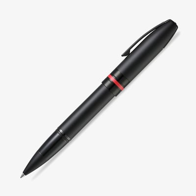 Sheaffer Icon Rollerball Pen - Matte Black Lacquer Red PVD Trim