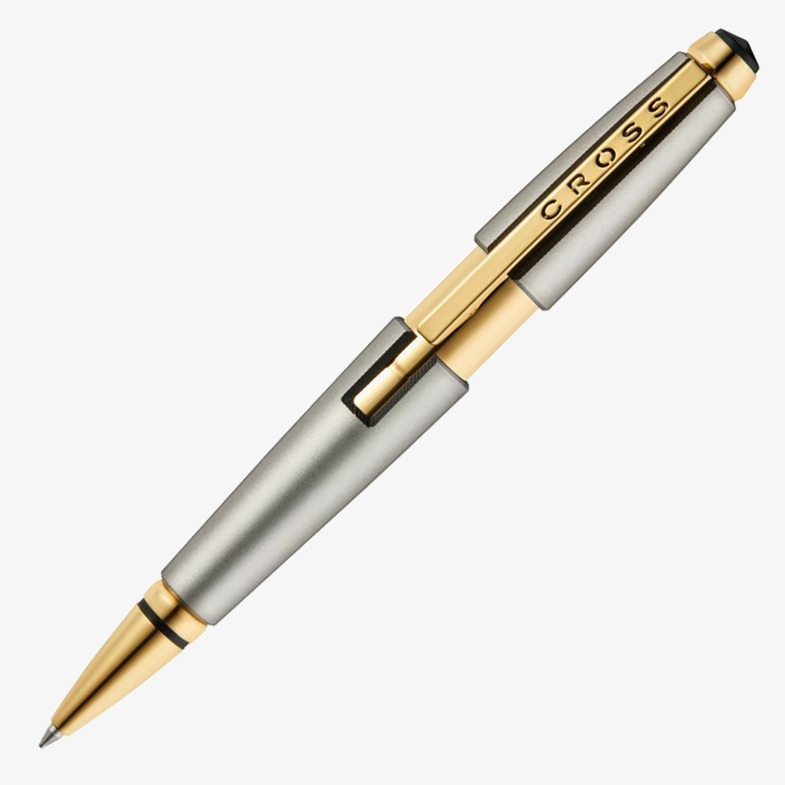 Cross Cross Edge Rollerball Pen - Sonic Titanium Lacquer Gold Trim