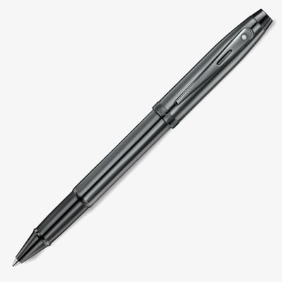 Sheaffer 100 Rollerball Pen - Ionic Shiny Dark Grey Gunmetal with PVD Trim