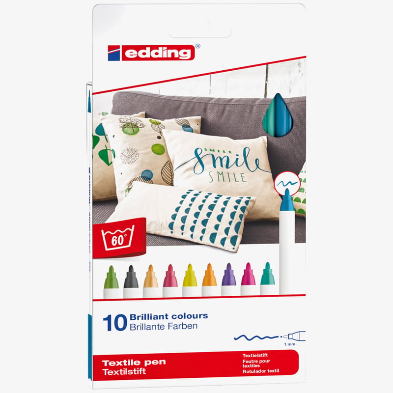 Edding Edding 4600 Textile Pens - Assorted Fun Colours (Pack of 10)