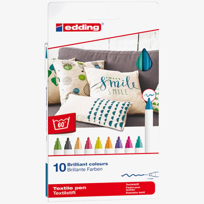 Edding Edding 4600 Textile Pens - Assorted Fun Colours (Pack of 10)