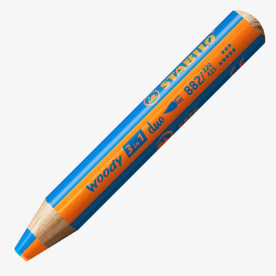 STABILO woody 3-in-1 duo Multi-Talented Pencil - Orange/Blue