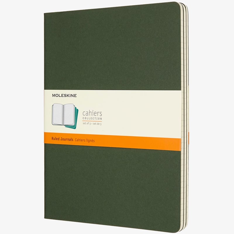 Moleskine Moleskine Cahier Extra Large Journal - Ruled - Set of 3 - Assorted