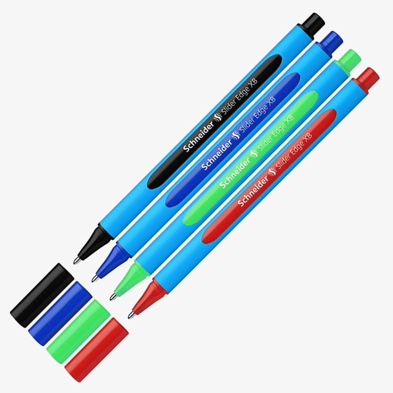 Schneider Schneider Slider Edge Ballpoint Pen - Extra Broad - Assorted Colours (Pack of 4)