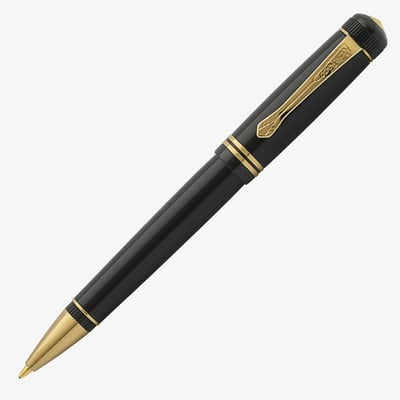 Kaweco DIA 2 Ballpoint Pen - Black Gold Trim