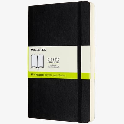 Moleskine Classic Soft Cover Large Expanded Notebook - Plain - Assorted