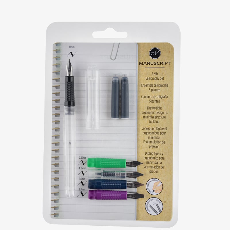 Manuscript Manuscript Calligraphy Set - 5 Nibs - Left Handed