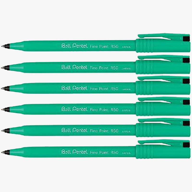 Pentel Pentel Recycled Capped Rollerball Pens - Black (Pack of 6)