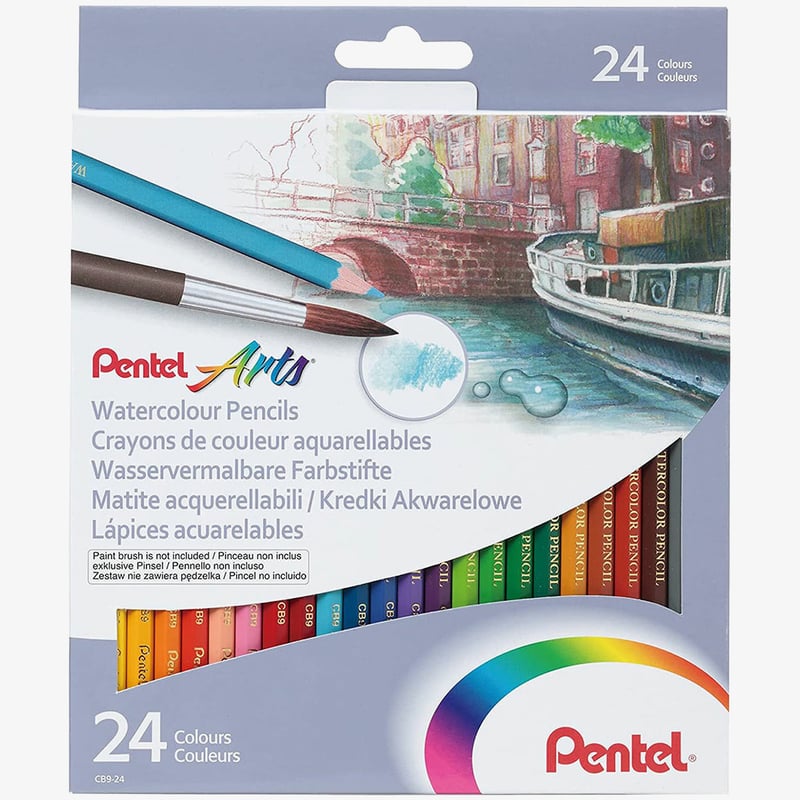 Pentel Pentel Arts Watercolour Pencils - Assorted Colours (Set of 24)