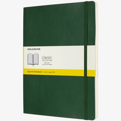 Moleskine Classic Soft Cover Extra Large Notebook - Squared - Assorted
