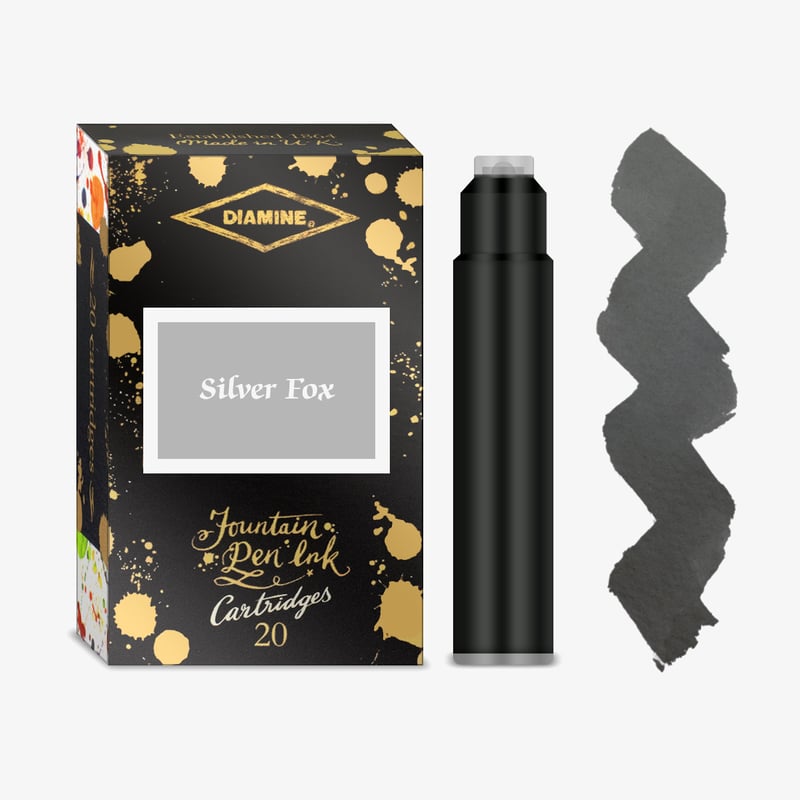 Diamine Inks Diamine Ink Cartridge - Silver Fox (Pack of 20)