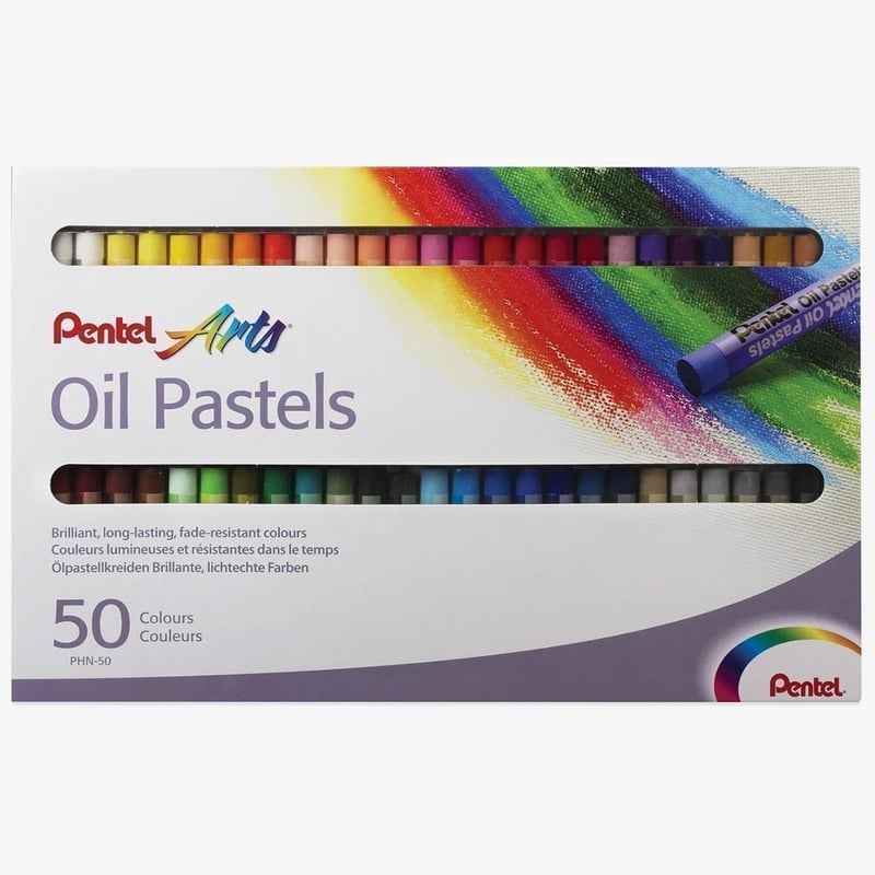 Pentel Pentel Arts Oil Pastels - Assorted Colours (Pack of 50)