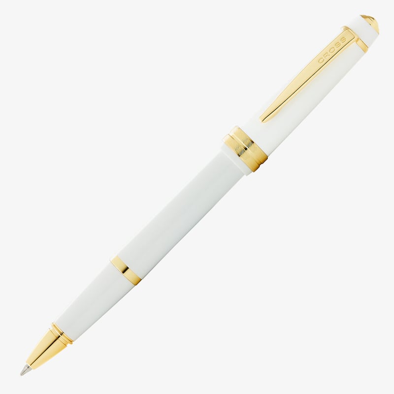 Cross Cross Bailey Light Rollerball Pen - White Resin with Gold Plated Trim