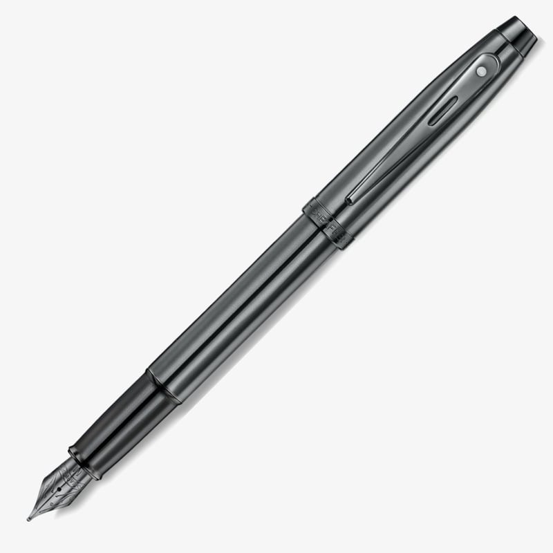Sheaffer Sheaffer 100 Fountain Pen - Ionic Shiny Dark Grey Gunmetal with PVD Trim
