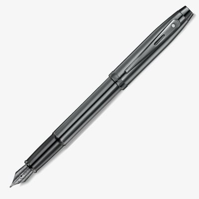 Sheaffer 100 Fountain Pen - Ionic Shiny Dark Grey Gunmetal with PVD Trim