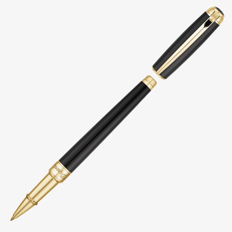 S.T. Dupont S.T. Dupont Line-D Medium Rollerball Pen - Black & Gold