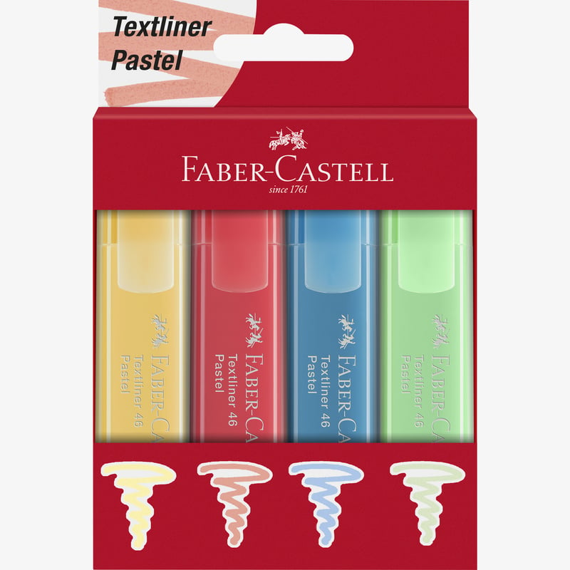 Faber-Castell Faber-Castell Textliner 46 Highlighter - Pastel (Wallet of 4)