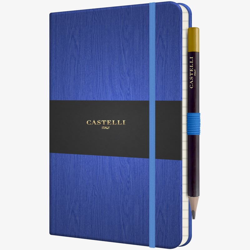 Castelli Castelli Tucson Acero Hardback Medium Notebook - Ruled - Blue