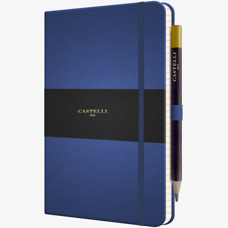 Castelli Castelli Tucson Hardback Medium Notebook - Ruled - China Blue