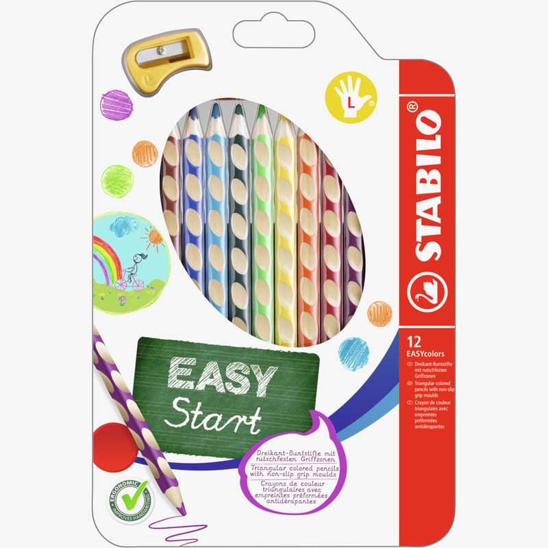 STABILO STABILO EASYcolors Colouring Pencil - LH - Wallet of 12 - Assorted Colours