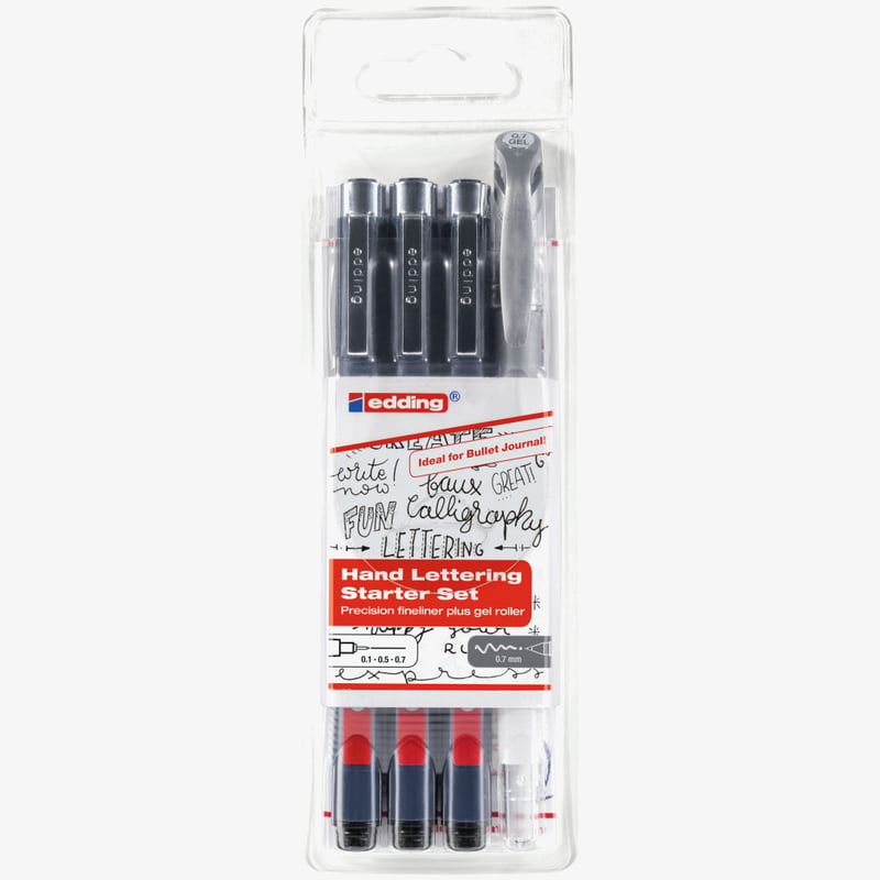 Edding Edding 1800 Hand Lettering Starter Set - Assorted Line Widths (Wallet of 4)