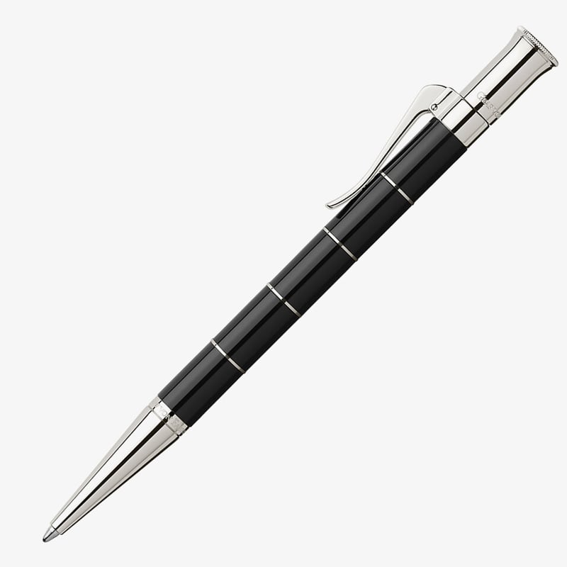 Graf von Faber-Castell Graf von Faber-Castell Classic Anello Ballpoint Pen - Black Platinum Trim