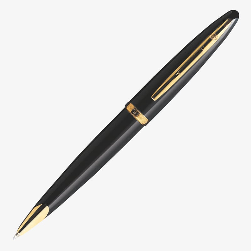 Waterman Waterman Carene Ballpoint Pen - Black Sea Gold Trim