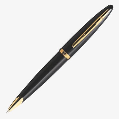 Waterman Carene Ballpoint Pen - Black Sea Gold Trim