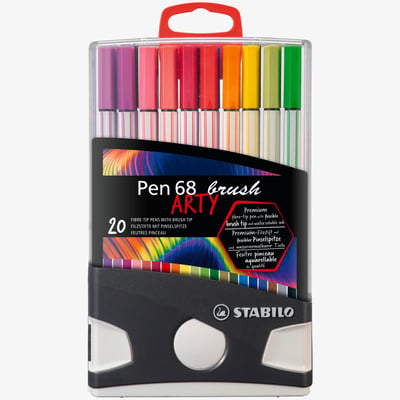 STABILO STABILO Pen 68 Fibre Tip Brush Pen  - ARTY - ColorParade - Assorted - Pack of 20