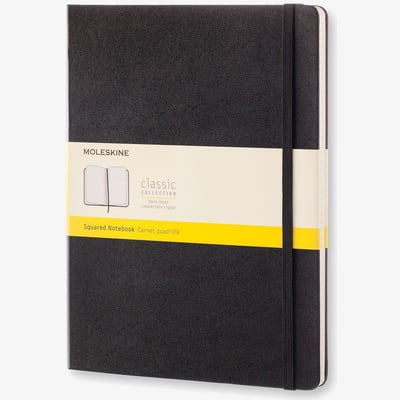 Moleskine Classic Hardback Extra Large Notebook - Squared - Assorted