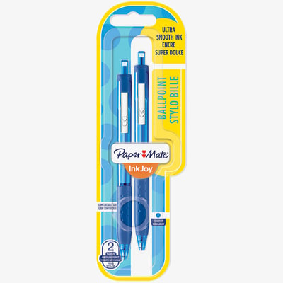 Papermate Papermate Inkjoy 300 Retractable Ballpoint Pen - Medium - Blue (Blister of 2)