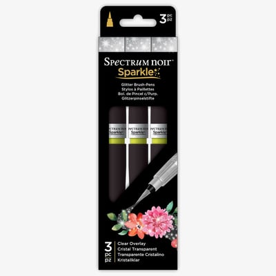 Spectrum Noir Sparkle Brush Pens - Clear Overlay (Pack of 3)