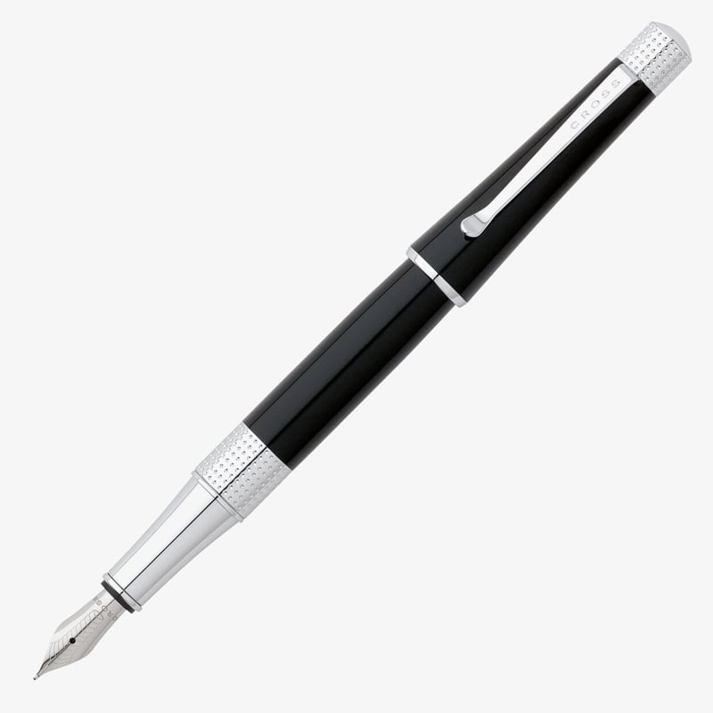Cross Cross Beverly Fountain Pen - Black Lacquer Chrome Trim