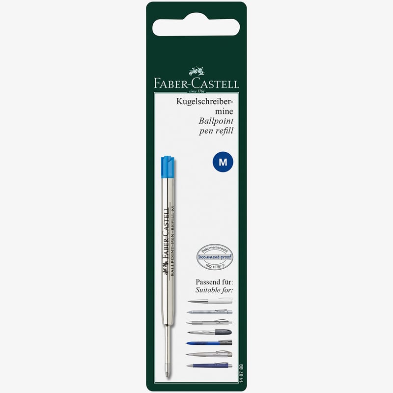 Faber-Castell Faber-Castell Ballpoint Refill - Medium - Blue (Blister Pack)