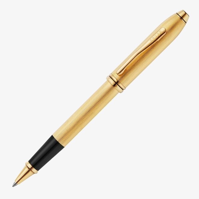 Cross Cross Townsend Rollerball Pen - 23KT Gold-plated Diamond Pattern with 23KT Gold-plated Trim