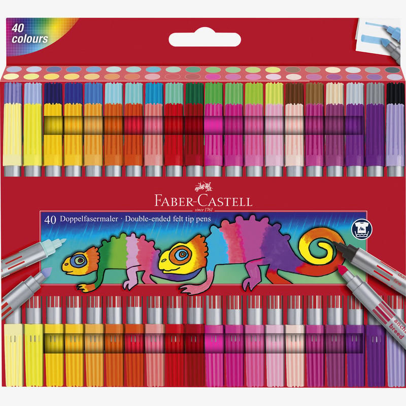 Faber-Castell Faber-Castell Double Fibre-Tip Pen Set - Pack of 40