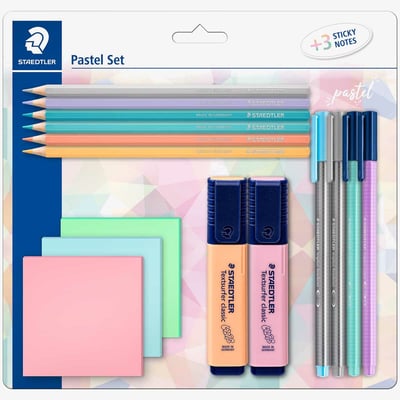 Staedtler Textsurfer Pastel Highlighter Set with Post-it Notes