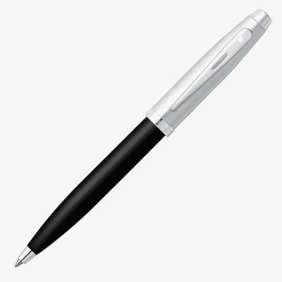 Sheaffer 100 Ballpoint Pen - Gloss Black Brushed Chrome