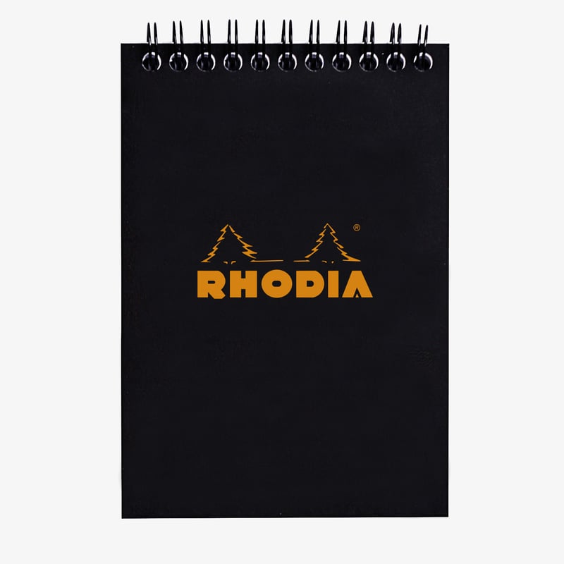 Rhodia Rhodia Classic Wirebound Notepad - Medium - Black - Squared