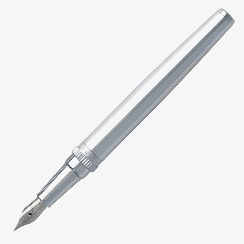 Hugo Boss Hugo Boss Gear Fountain Pen - Metal Chrome